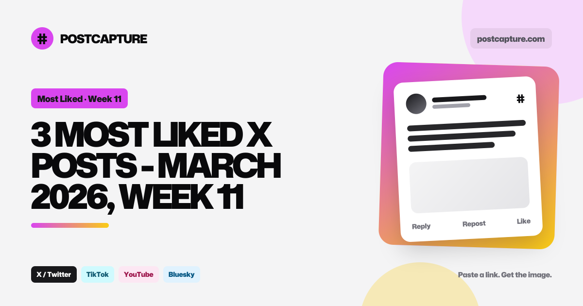 3 Most Liked X Posts - March 2026, Week 11
