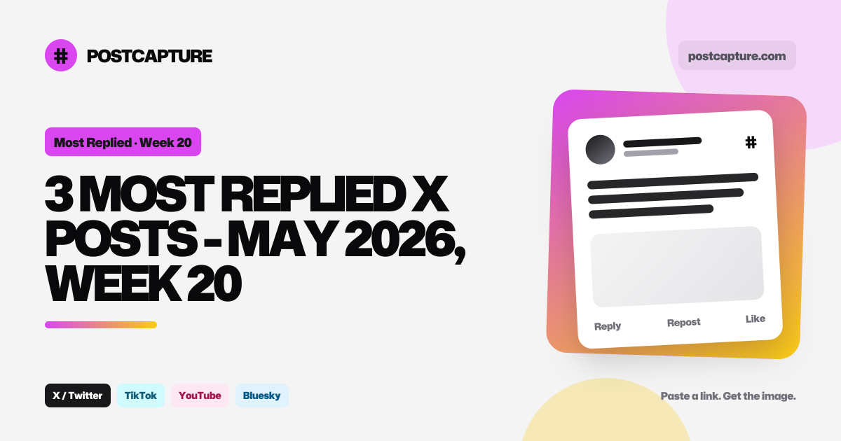 3 Most Replied X Posts - May 2026, Week 20
