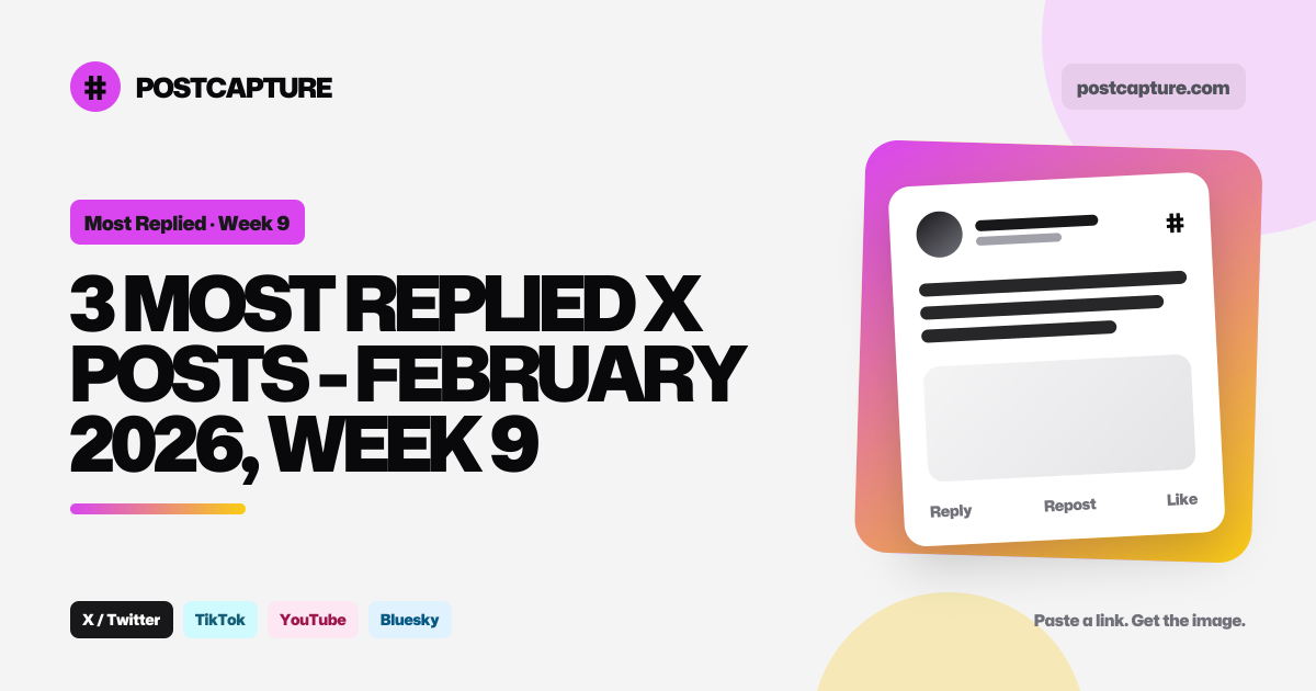 3 Most Replied X Posts - February 2026, Week 9
